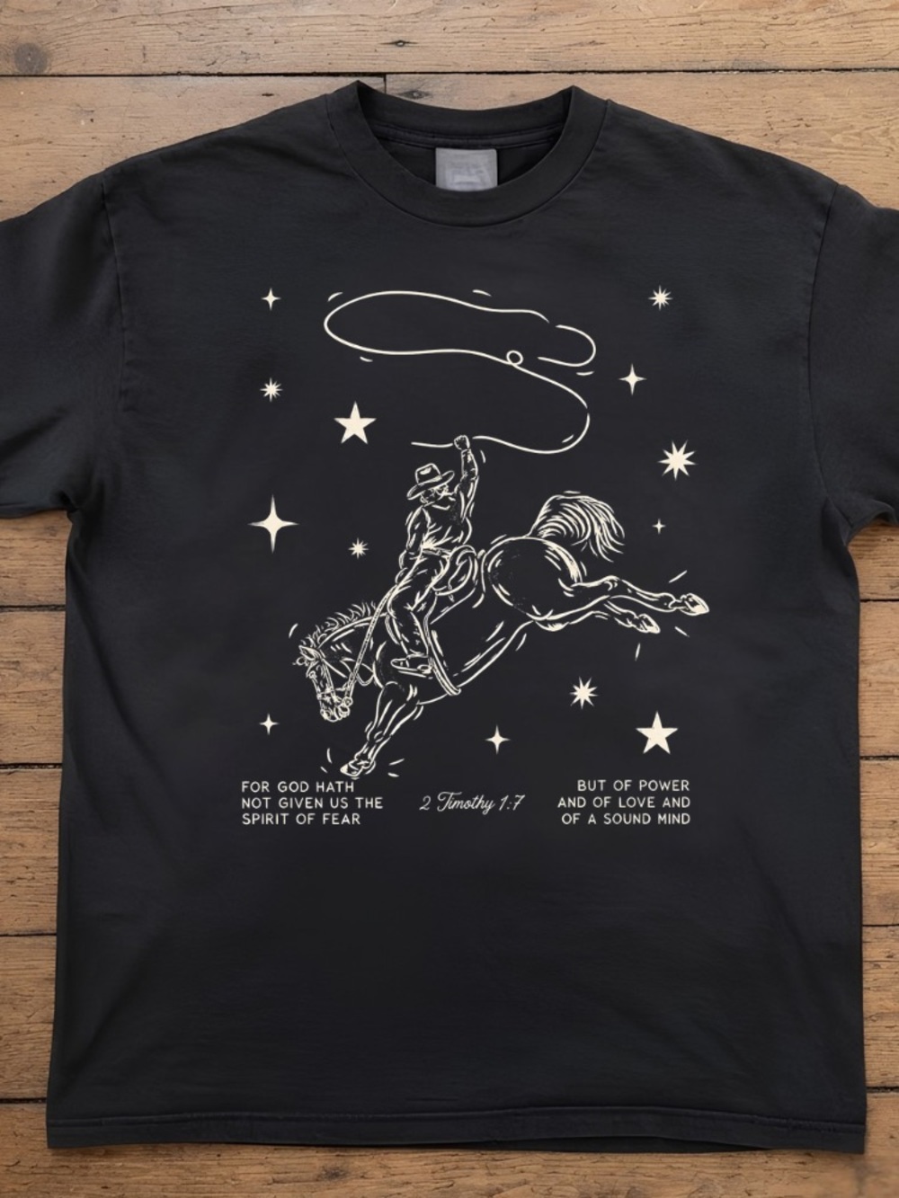 Cowboy Horse Lasso Stars Graphic T-shirt